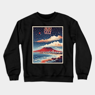 Jeju City South Korea Starry Night Travel Tourism Retro Vintage Crewneck Sweatshirt